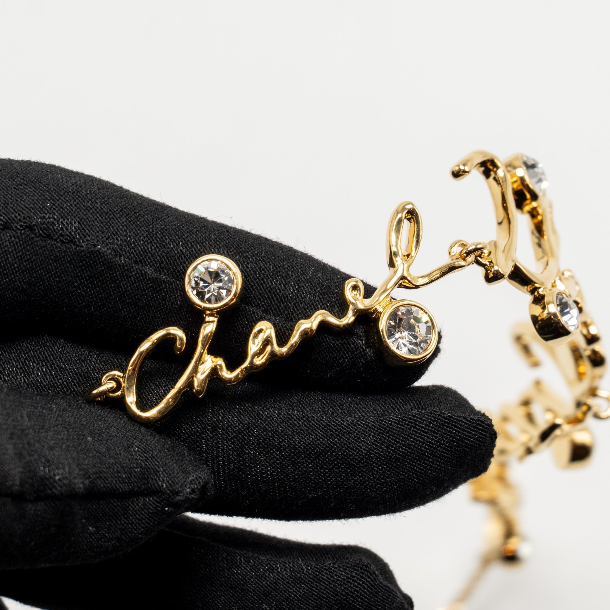 CHANEL I LOVE COCO LETTER CHOCKER GOLD TONE