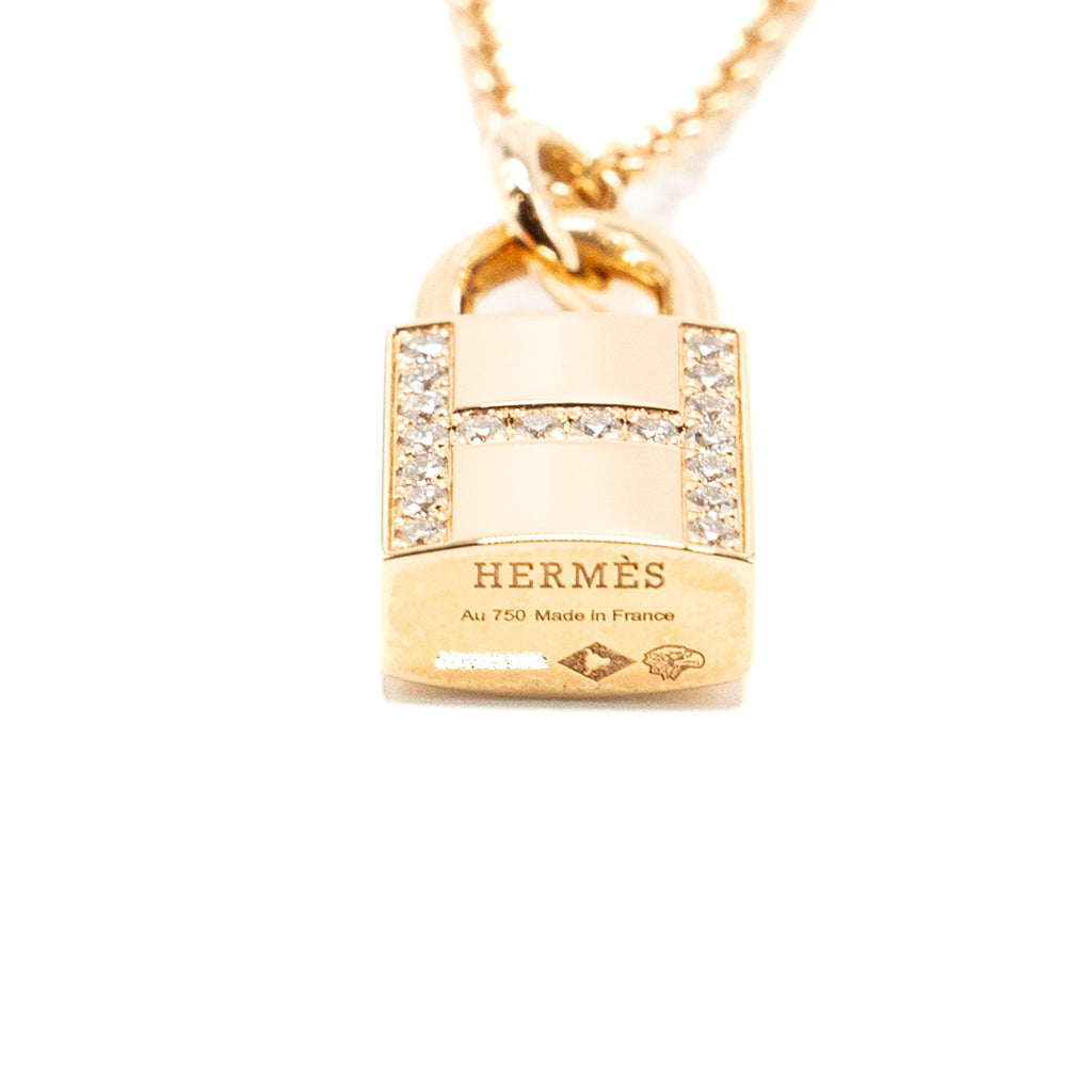 HERMES KELLY CADENAS PENDANT ROSE GOLD, DIAMONDS