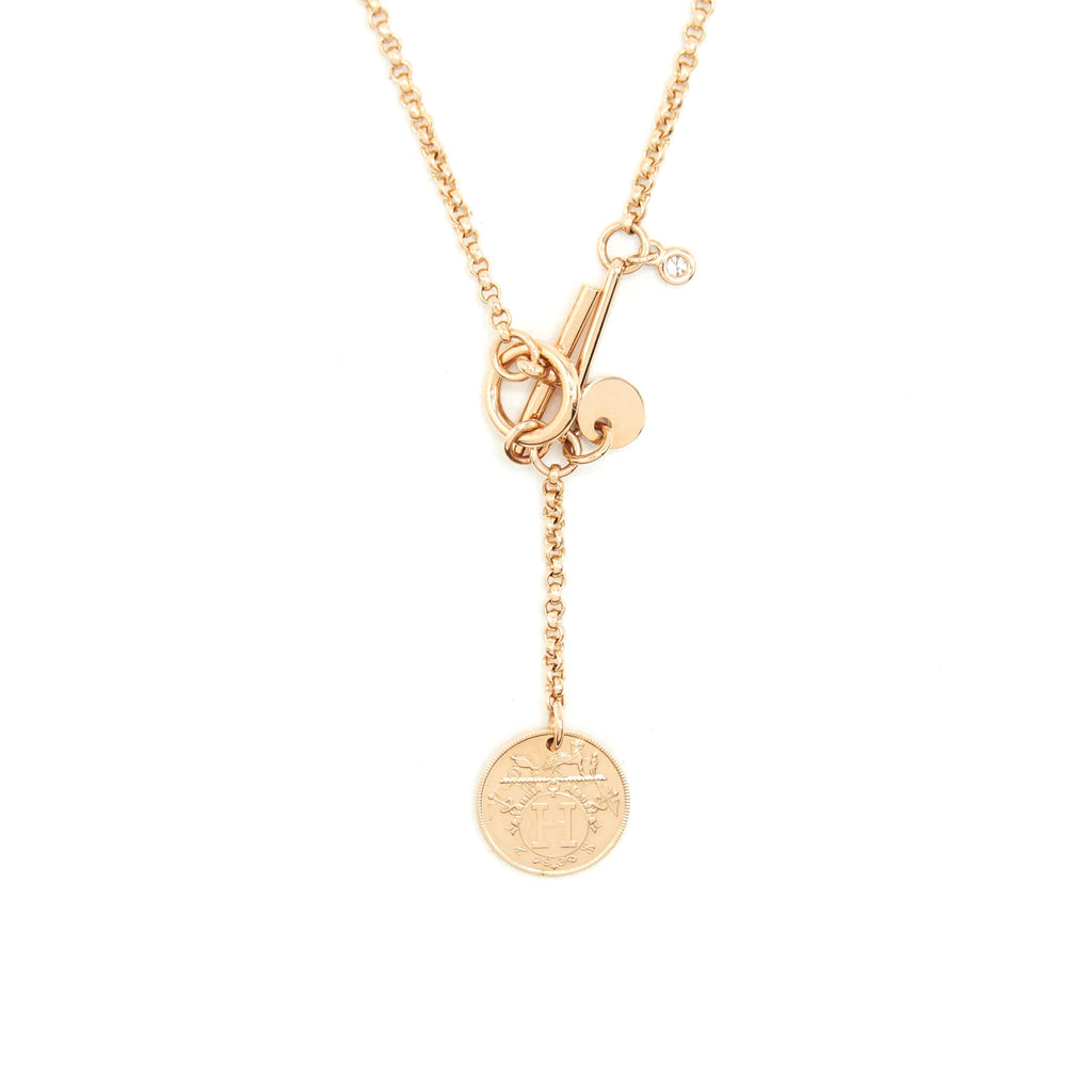 HERMES EX-LIBRIS SMALL MODAL PENDANT ROSE GOLD
