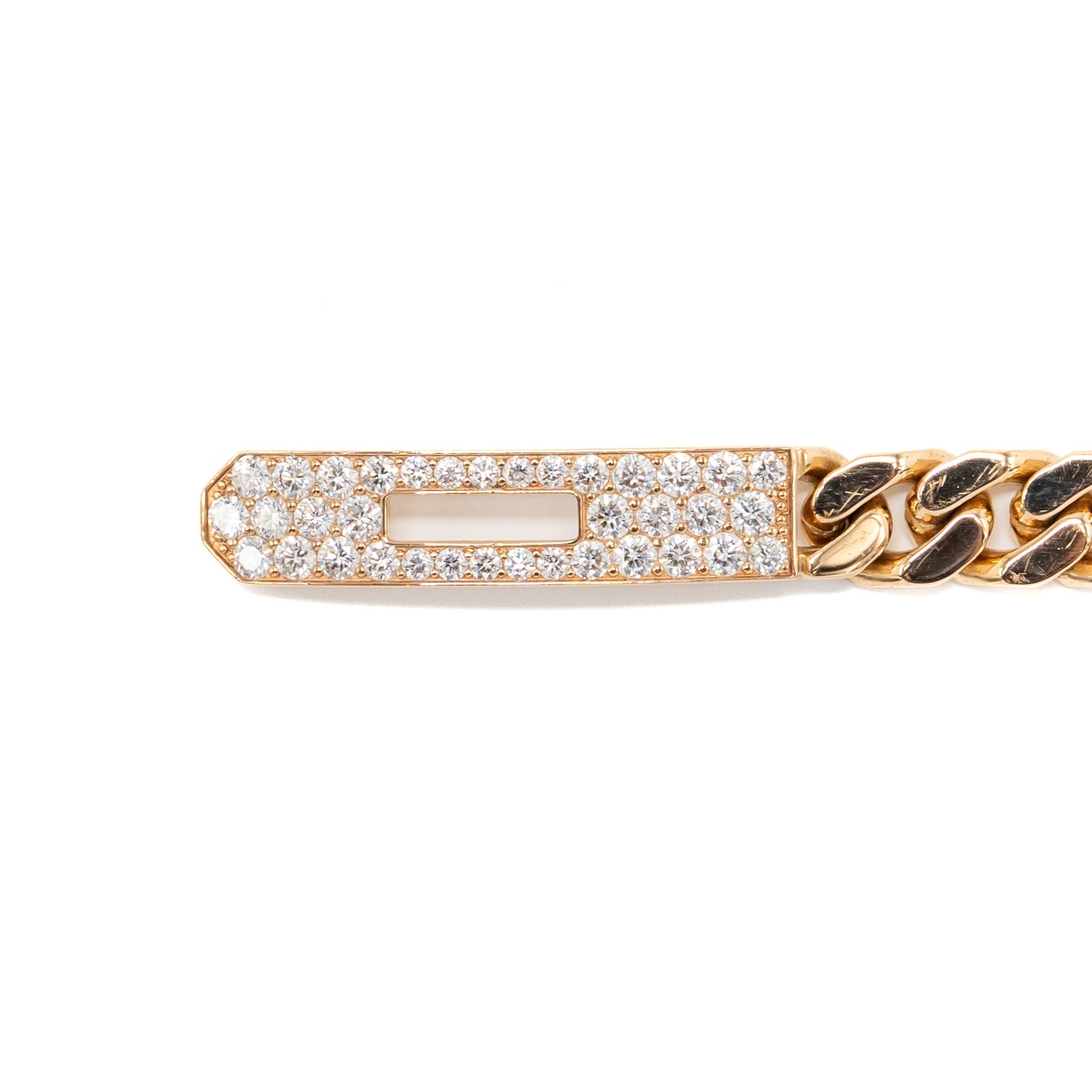 HERMES KELLY GOURMETTE BRACELET ROSE GOLD DIAMONDS