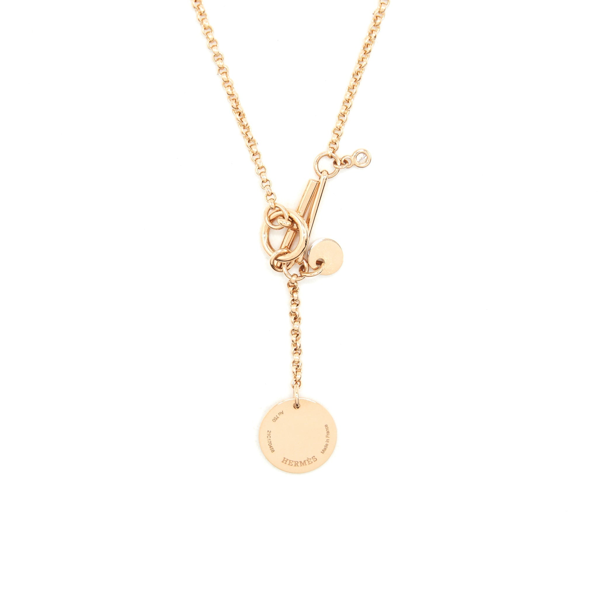 HERMES EX-LIBRIS SMALL MODAL PENDANT ROSE GOLD