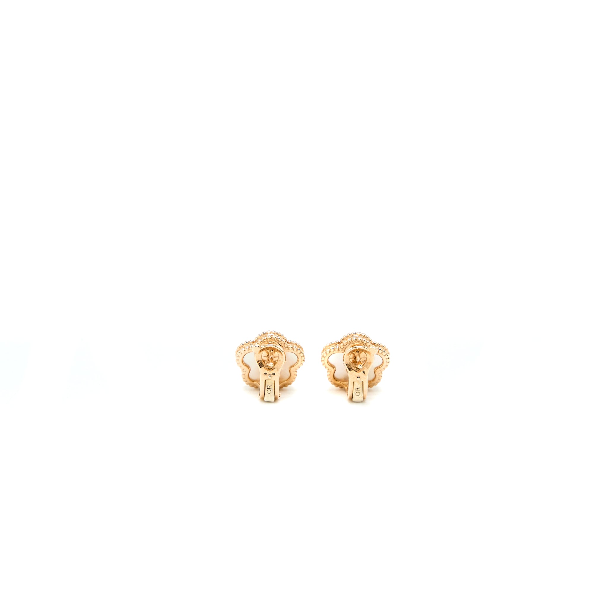 VAN CLEEF AND ARPELS LUCKY SPRING EARRINGS PLUM BLOSSOM MOTHER OF PEARL/18K ROSE GOLD