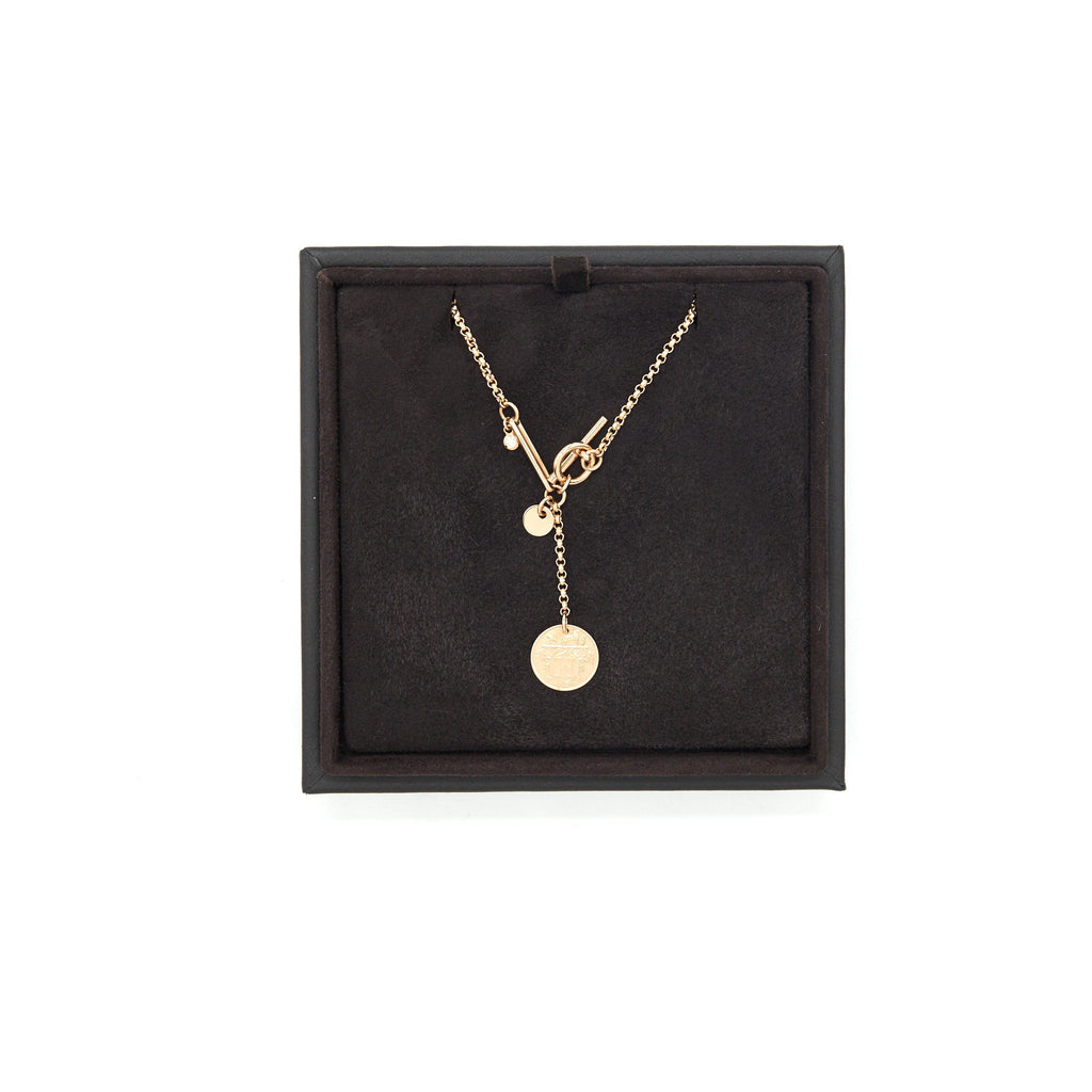HERMES EX-LIBRIS SMALL MODAL PENDANT ROSE GOLD