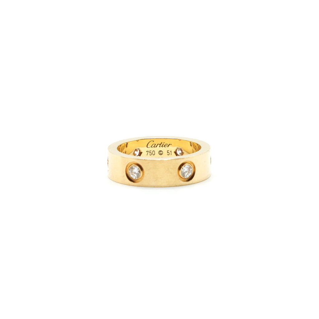 CARTIER LOVE RING YELLOW GOLD 8 DIAMONDS