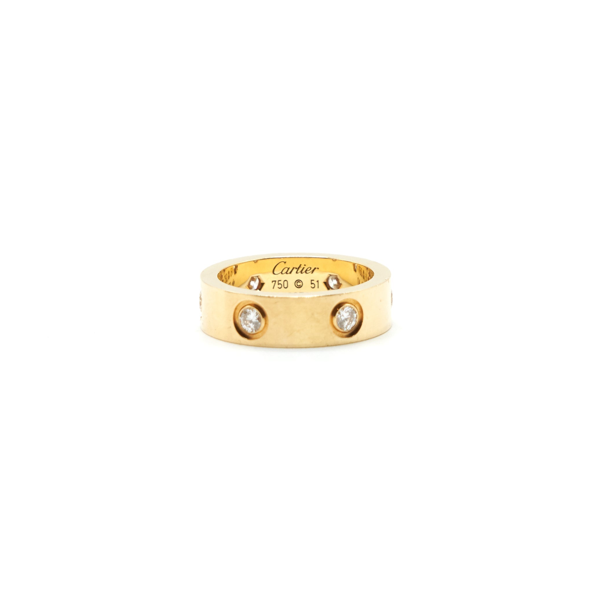 CARTIER LOVE RING YELLOW GOLD 8 DIAMONDS