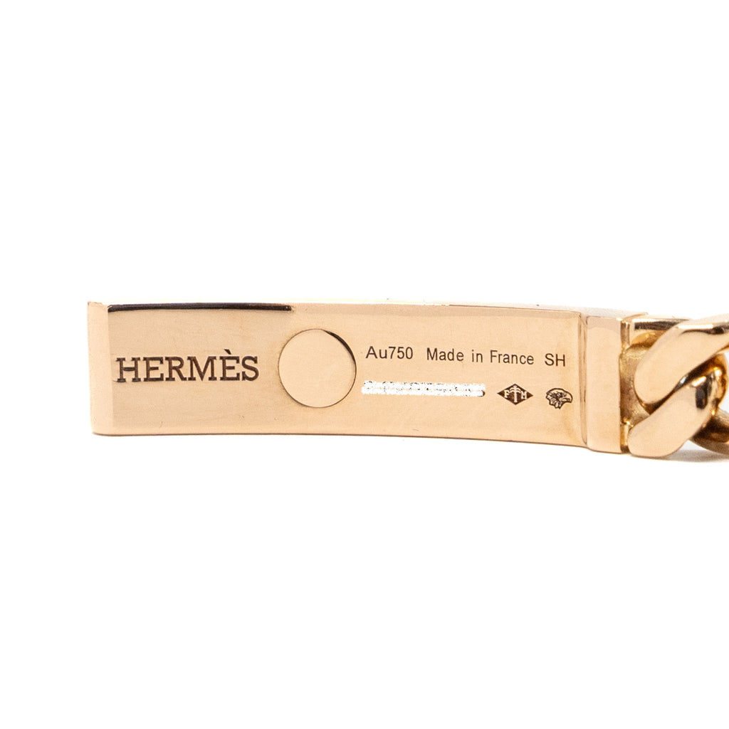 HERMES KELLY GOURMETTE BRACELET ROSE GOLD DIAMONDS
