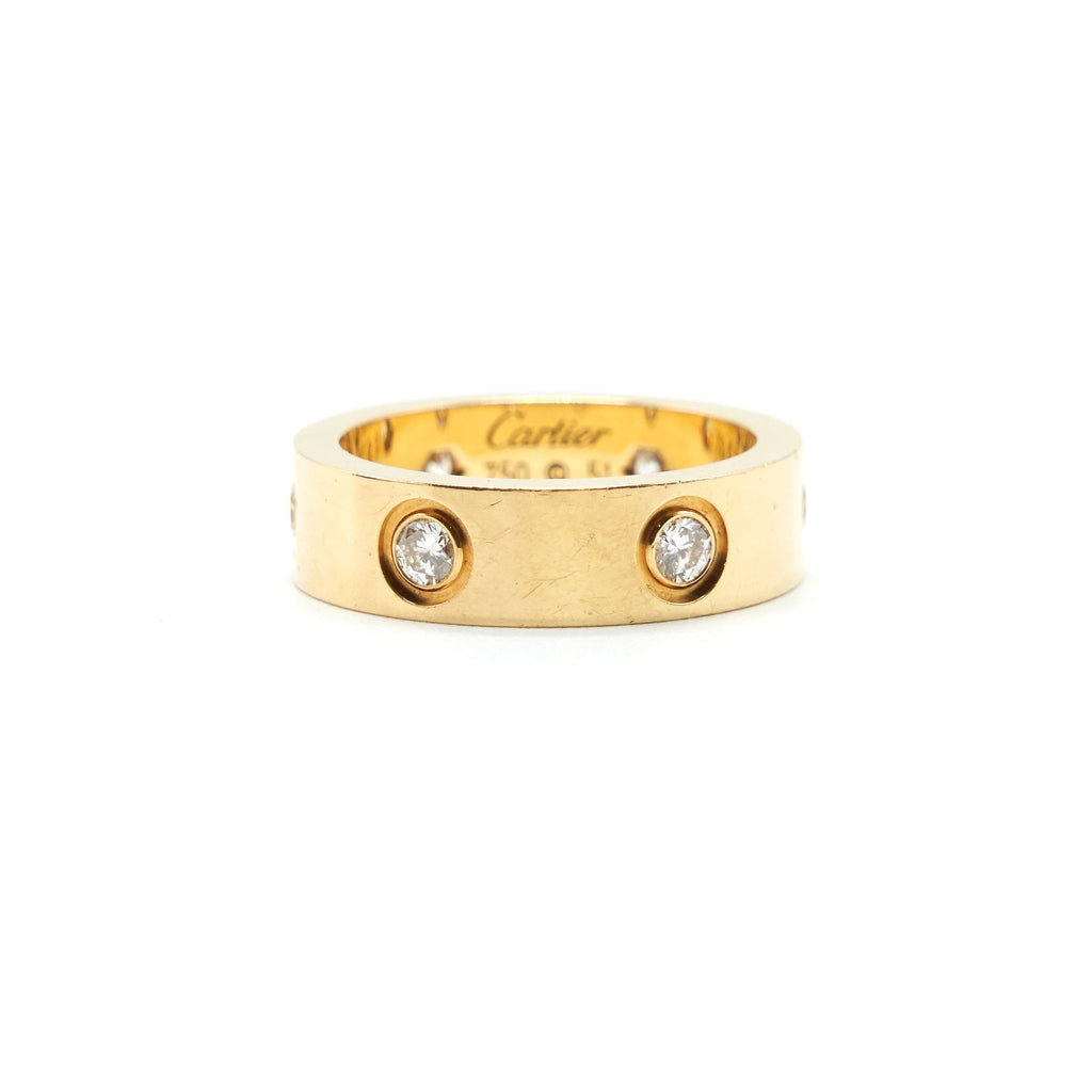 CARTIER LOVE RING YELLOW GOLD 8 DIAMONDS