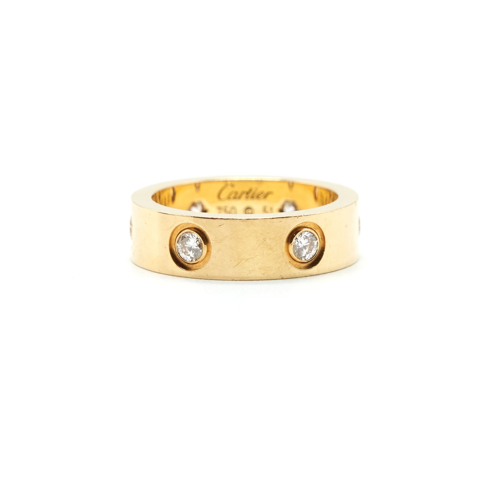 CARTIER LOVE RING YELLOW GOLD 8 DIAMONDS