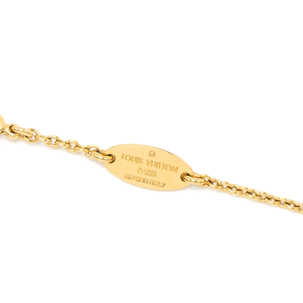 LOUIS VUITTON ESSENTIAL V NECKLACE GOLD TONE
