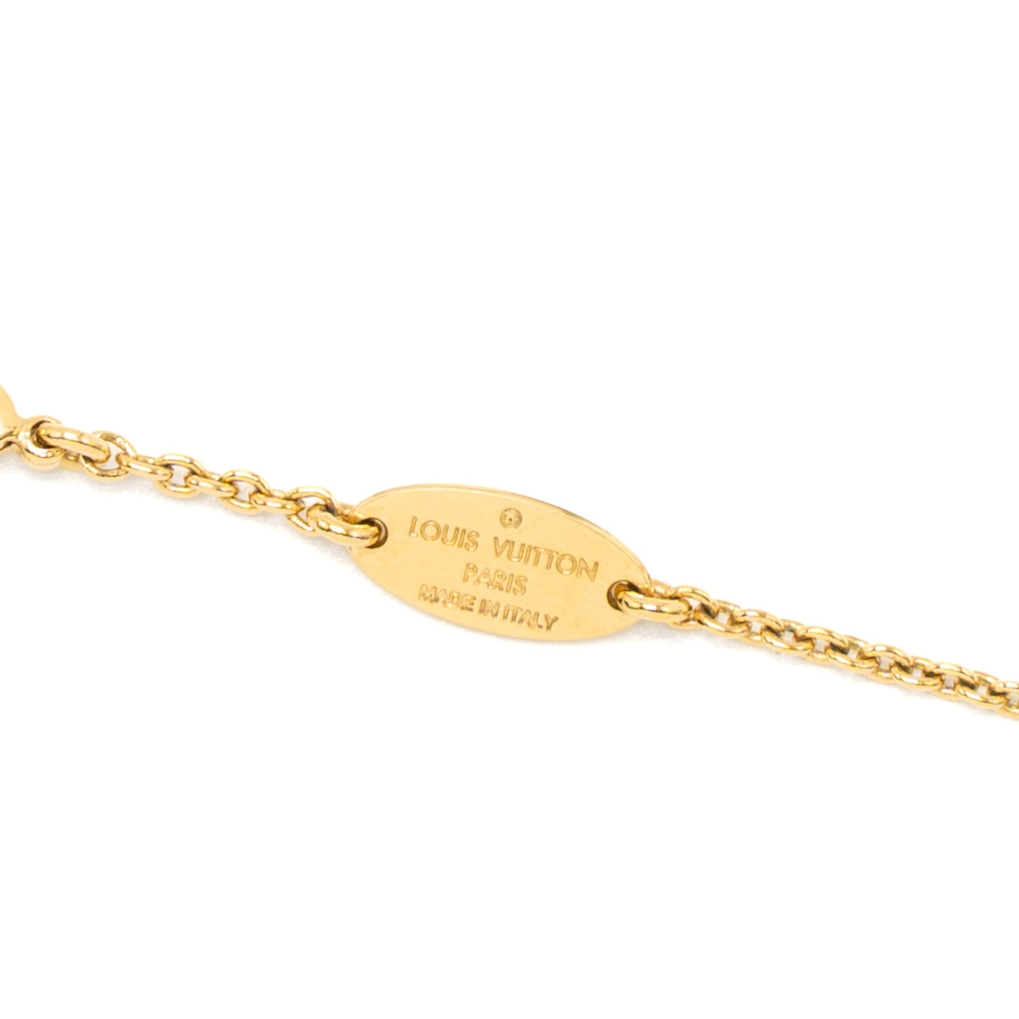 LOUIS VUITTON ESSENTIAL V NECKLACE GOLD TONE