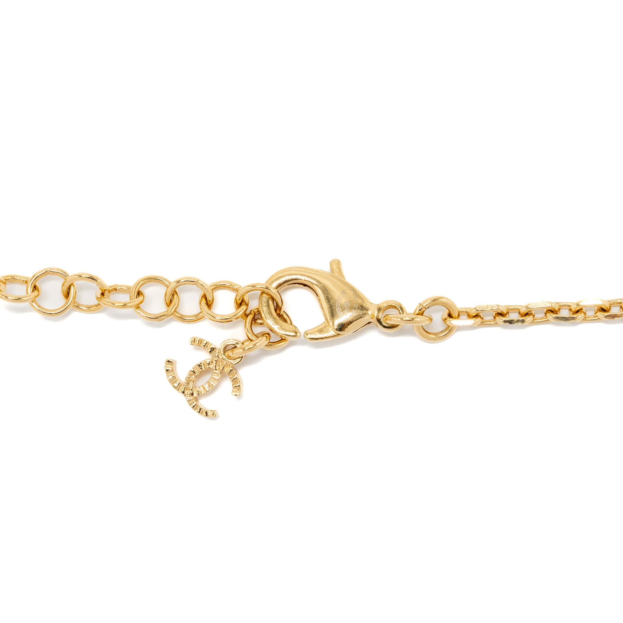 CHANEL STAR CC LOGO NECKLACE CRYSTAL/GOLD TONE
