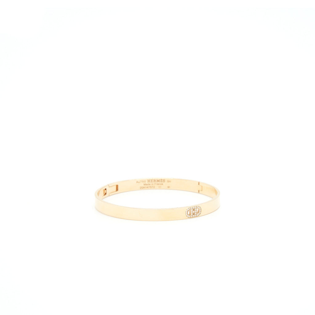 HERMES ANCRE BRACELET 18K ROSE GOLD WITH DIAMONDS