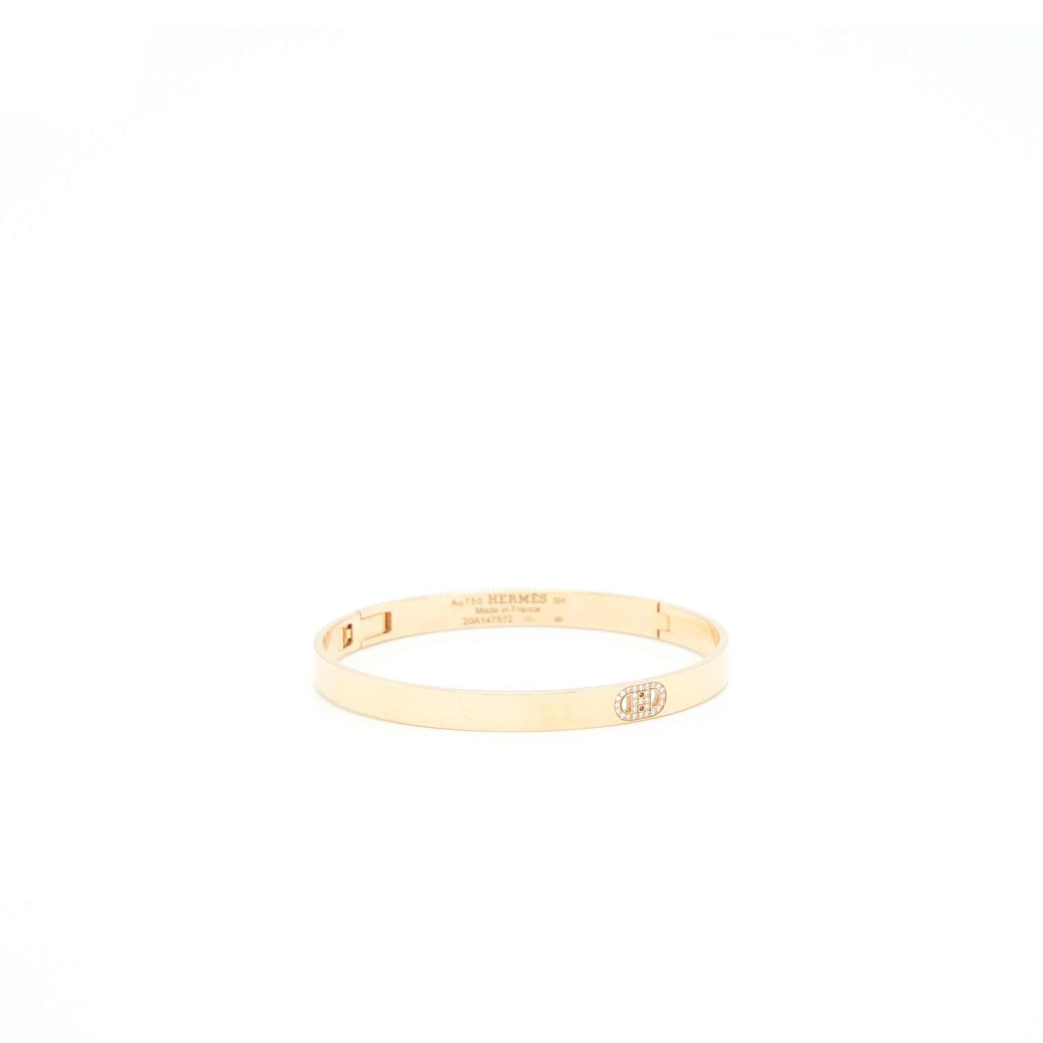 HERMES ANCRE BRACELET 18K ROSE GOLD WITH DIAMONDS