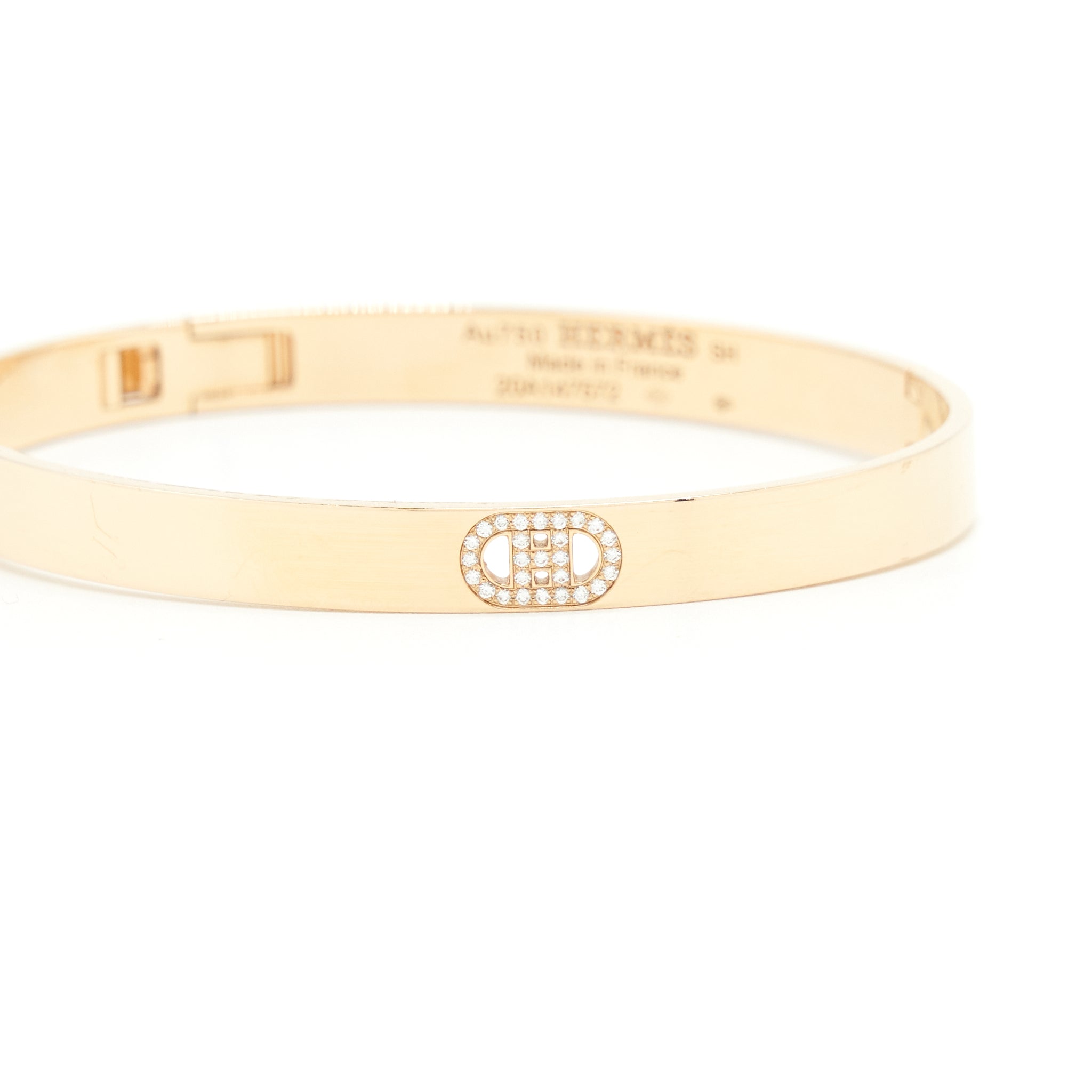 HERMES ANCRE BRACELET 18K ROSE GOLD WITH DIAMONDS
