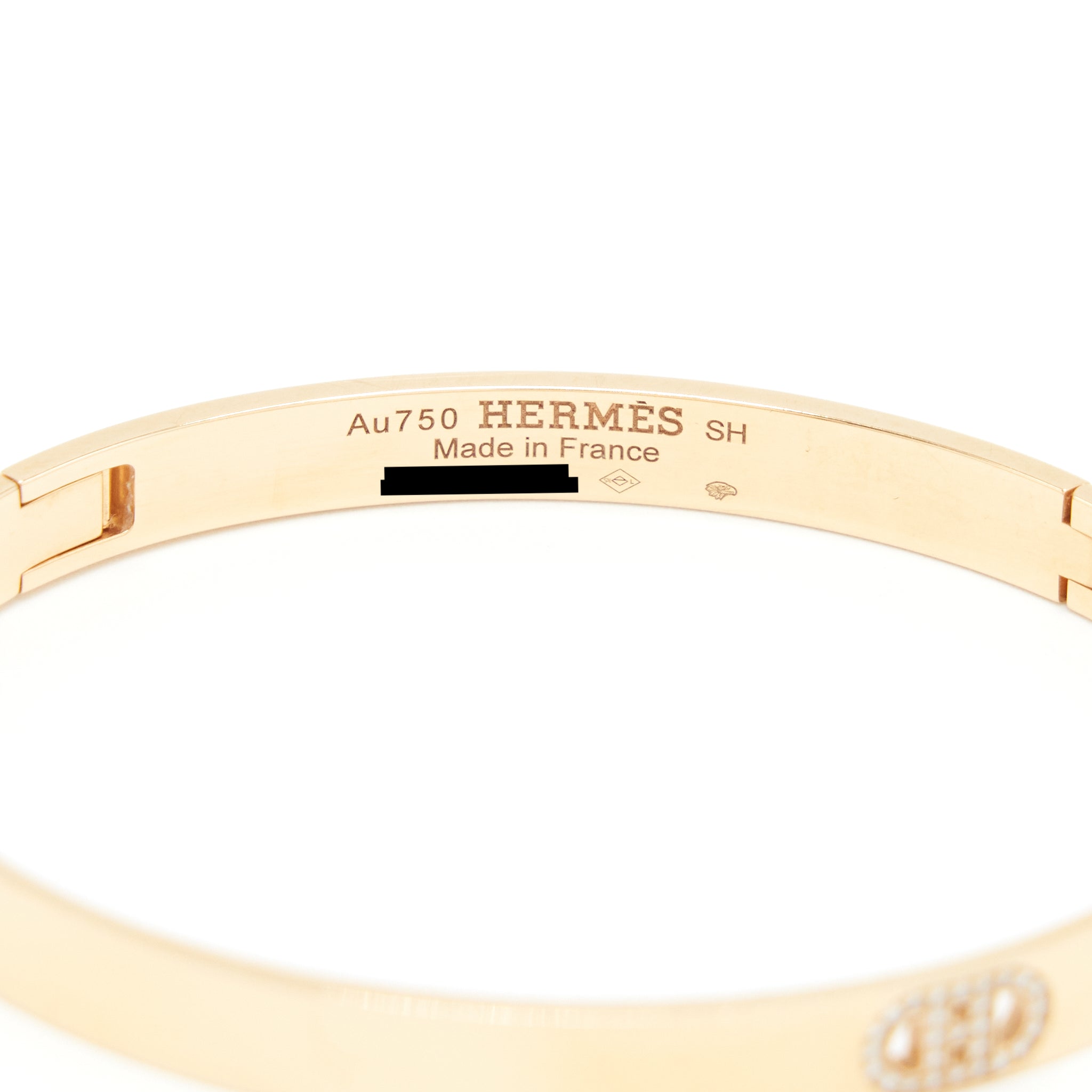 HERMES ANCRE BRACELET 18K ROSE GOLD WITH DIAMONDS