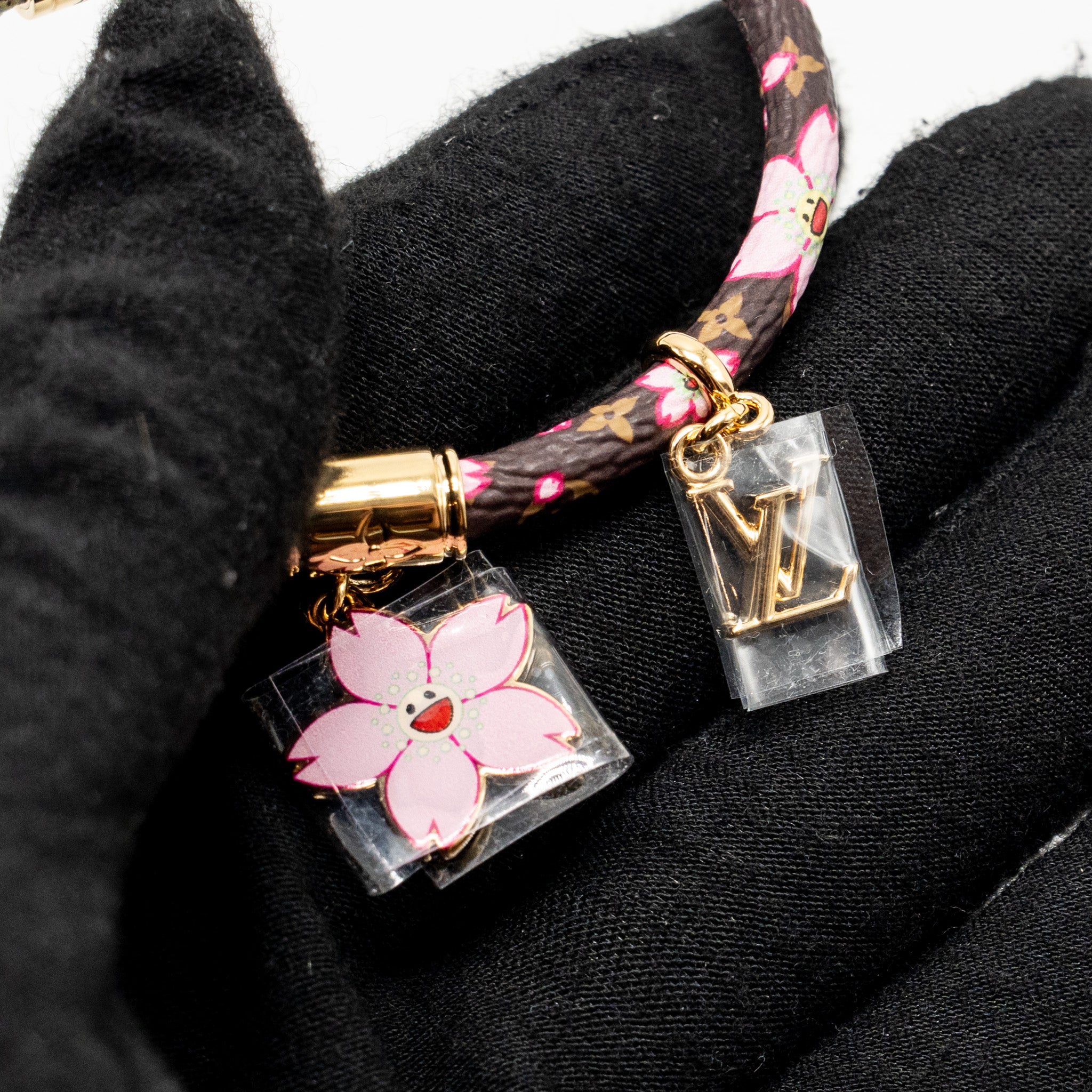 LOUIS VUITTON X TAKASHI MURAKAMI CHERRY BLOSSOM BRACELET CANVAS BROWN/PINK GHW