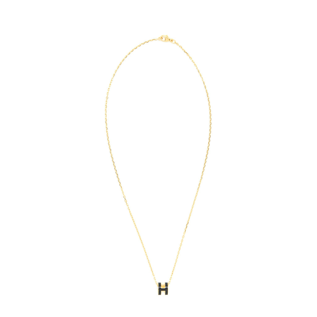 HERMES MINI POP H PENDANT BLACK GHW
