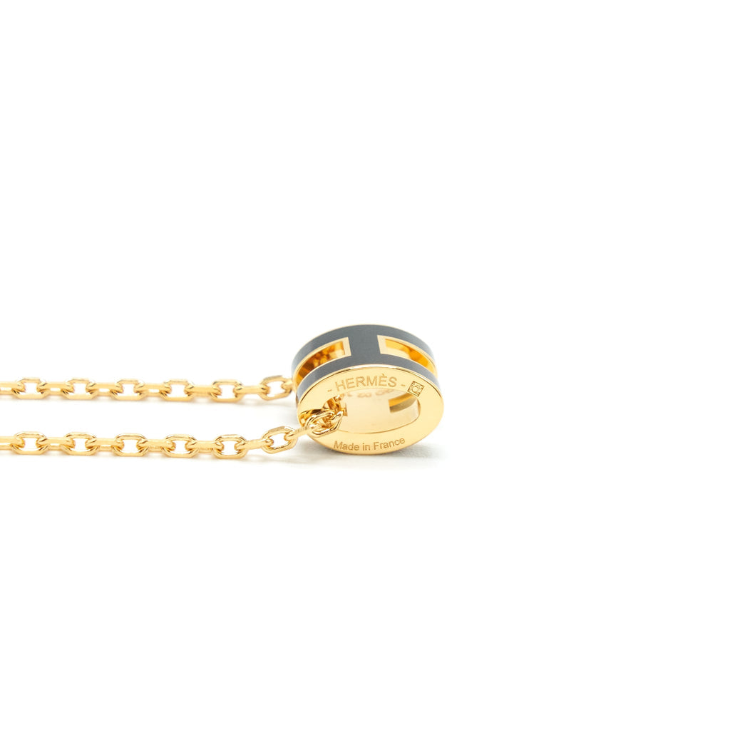 HERMES MINI POP H PENDANT BLACK GHW