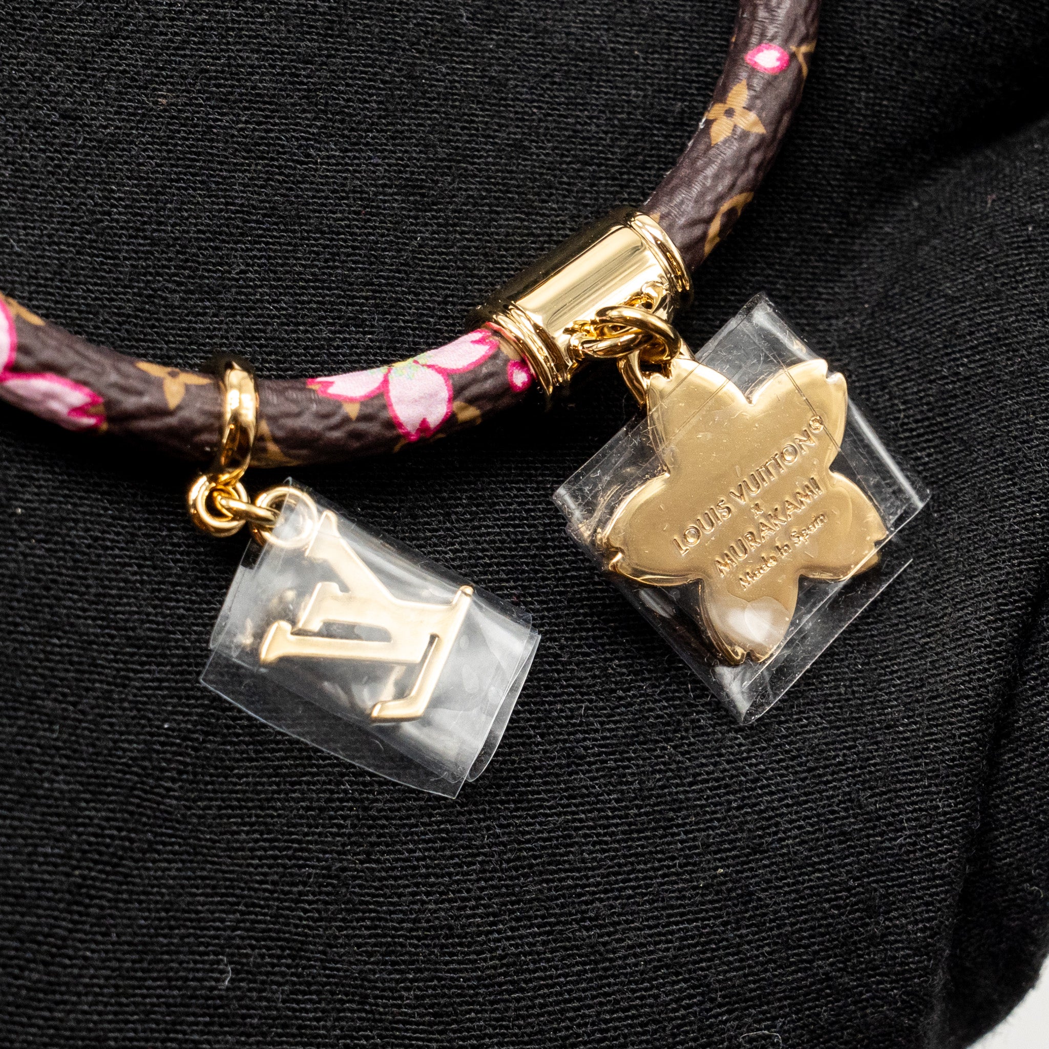 LOUIS VUITTON X TAKASHI MURAKAMI CHERRY BLOSSOM BRACELET CANVAS BROWN/PINK GHW