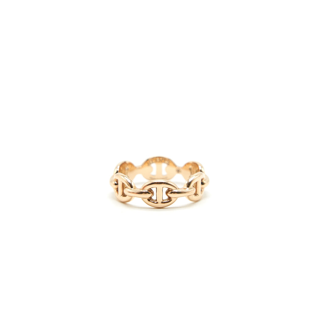 HERMES CHAINE D'ANCRE ENCHAINEE RING SMALL MODE ROSEGOLD