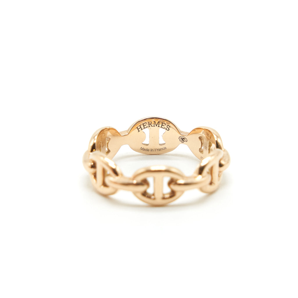 HERMES CHAINE D'ANCRE ENCHAINEE RING SMALL MODE ROSEGOLD
