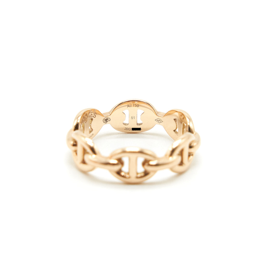 HERMES CHAINE D'ANCRE ENCHAINEE RING SMALL MODE ROSEGOLD