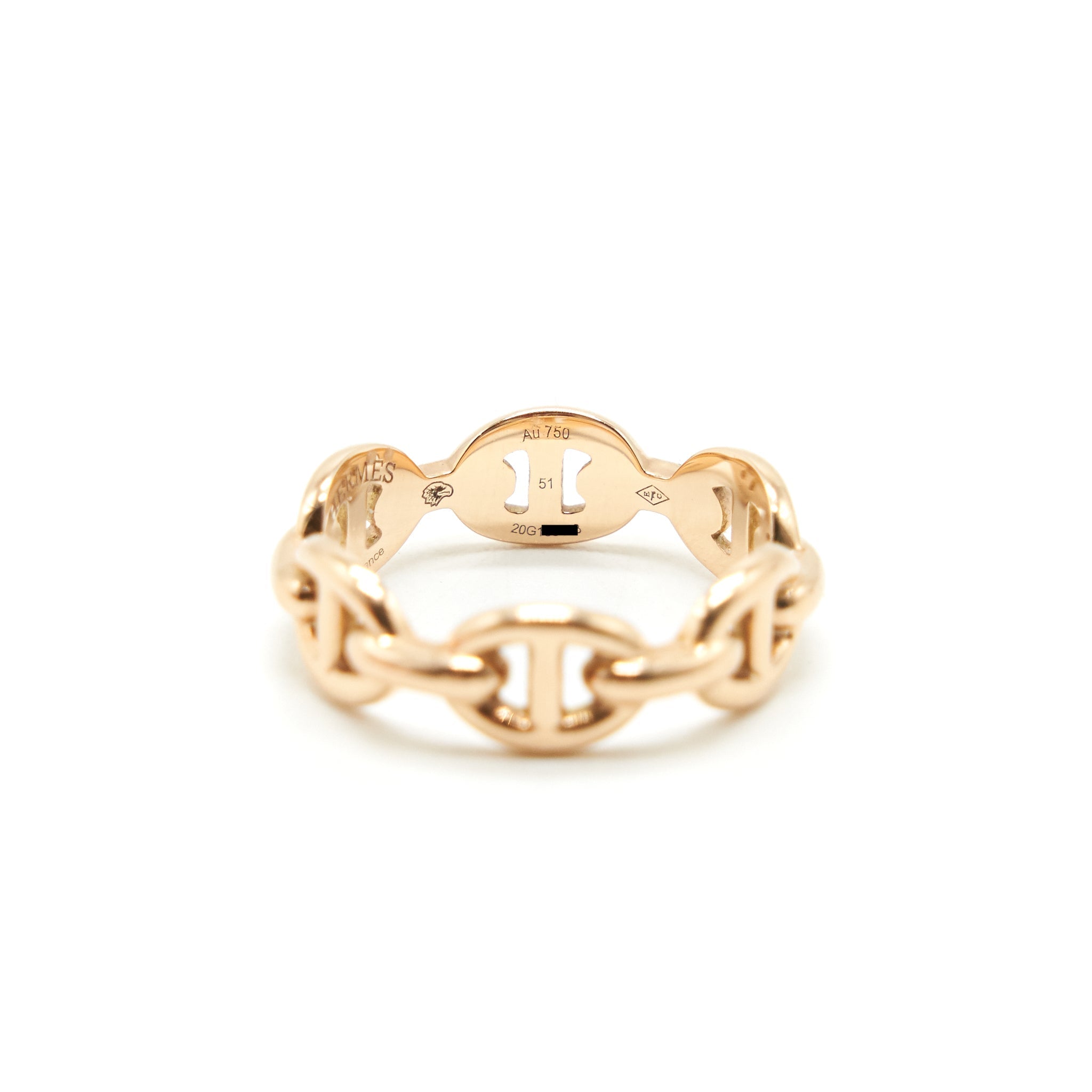 HERMES CHAINE D'ANCRE ENCHAINEE RING SMALL MODE ROSEGOLD