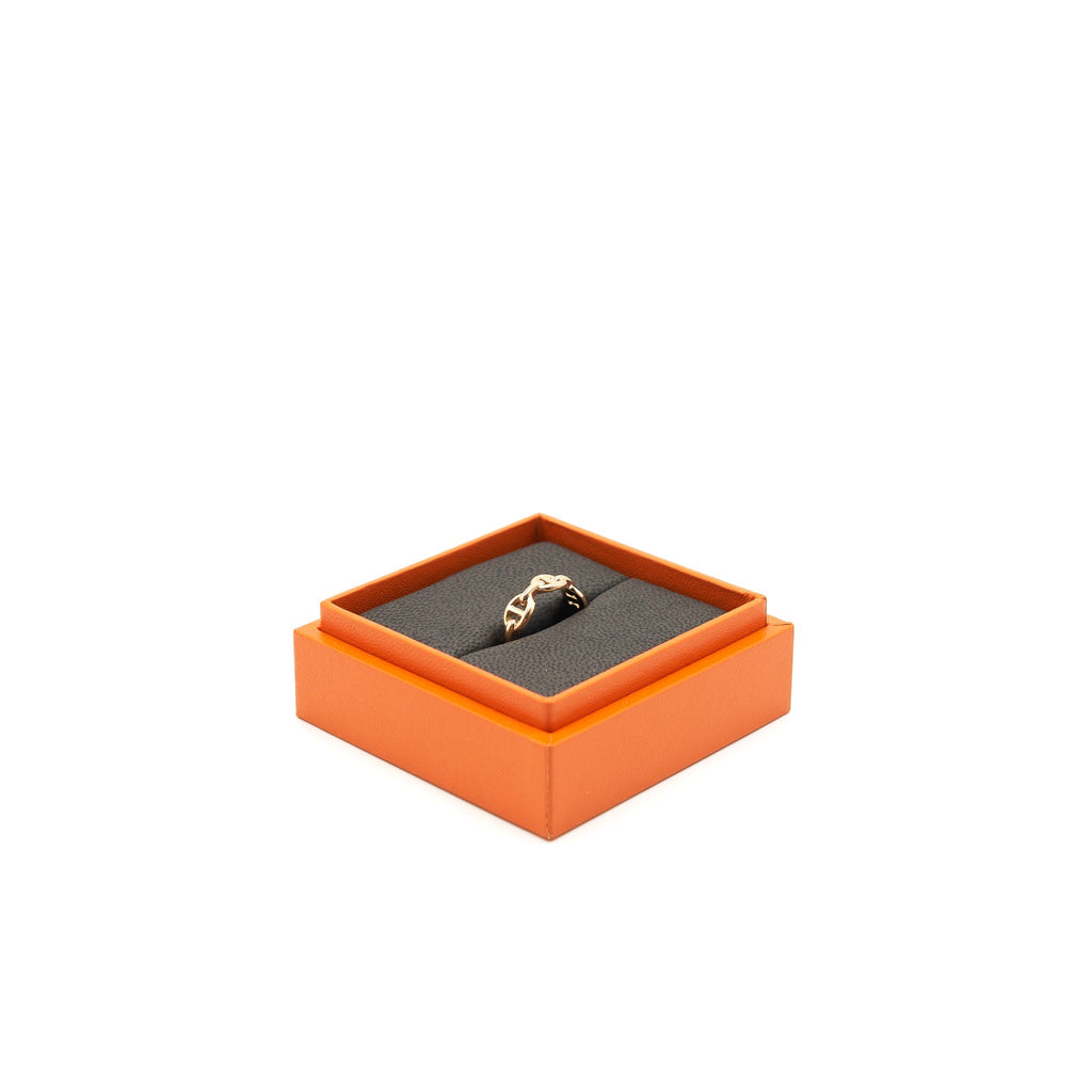 HERMES CHAINE D'ANCRE ENCHAINEE RING SMALL MODE ROSEGOLD