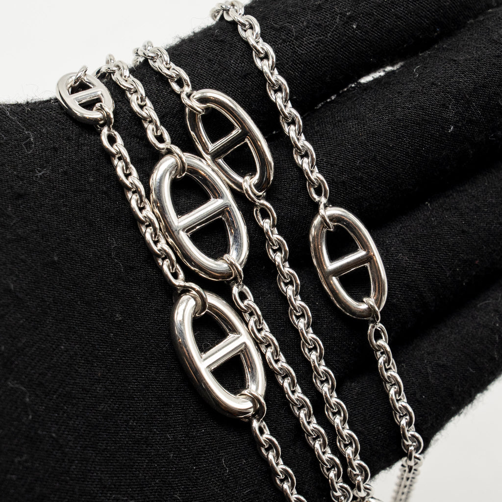 HERMES 160CM FARANDOLE LONG NECKLACE SILVER TONE