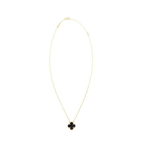 VAN CLEEF & ARPELS VINTAGE ALHAMBRA PENDANT ONYX AND YELLOW GOLD