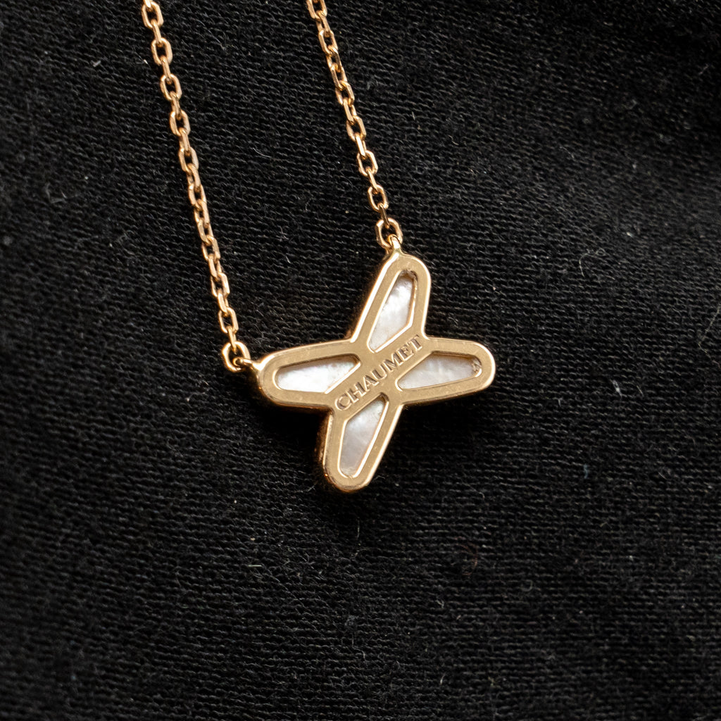 CHAUMET JEUX DE LIENS PENDANT ROSE GOLD / MOTHER OF PEARL / DIAMOND
