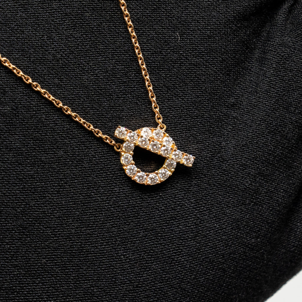 HERMES FINESSE PENDANT ROSE GOLD WITH DIAMONDS
