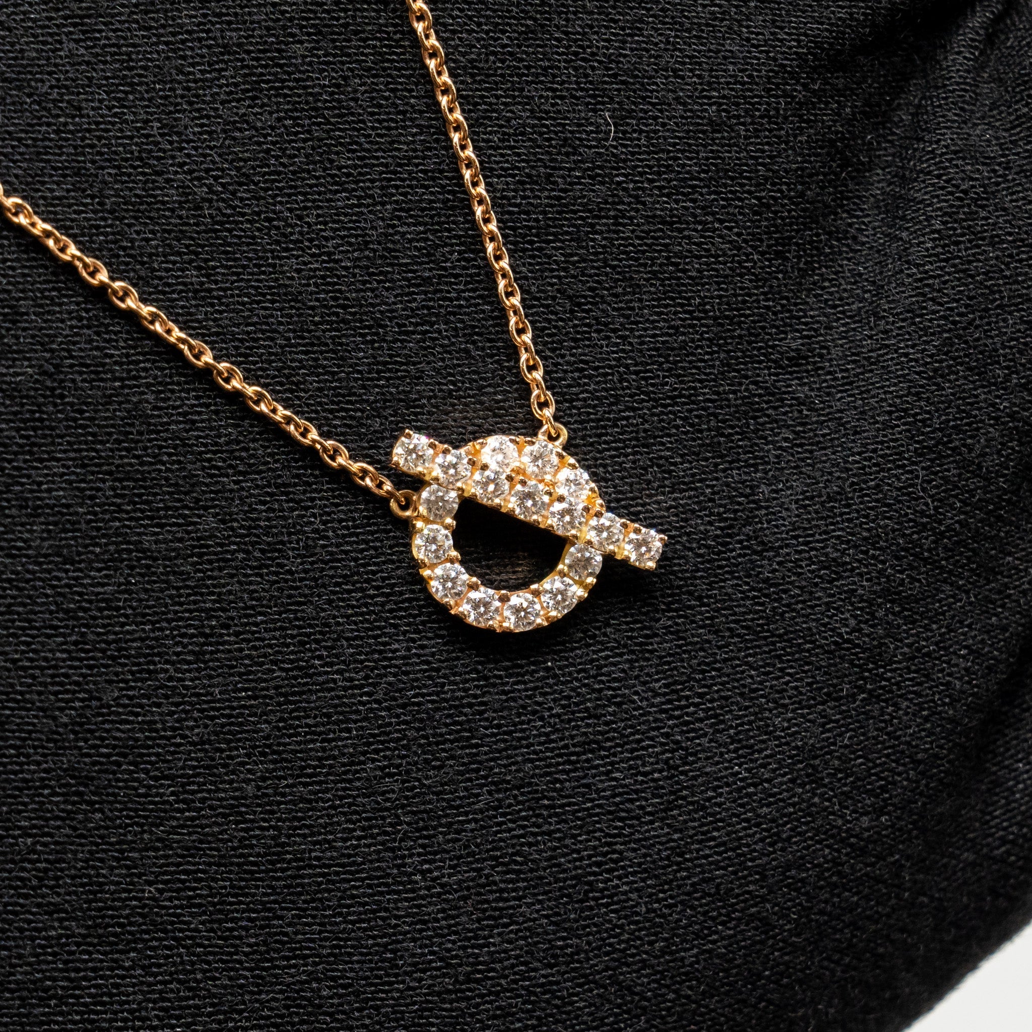 HERMES FINESSE PENDANT ROSE GOLD WITH DIAMONDS