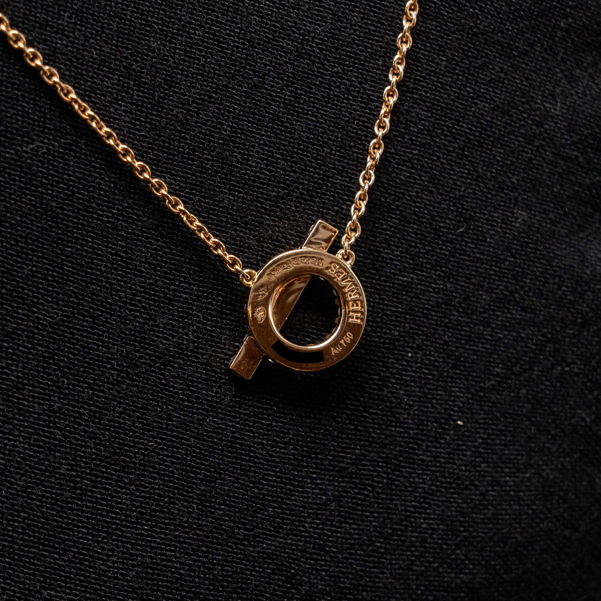 HERMES FINESSE PENDANT ROSE GOLD WITH DIAMONDS