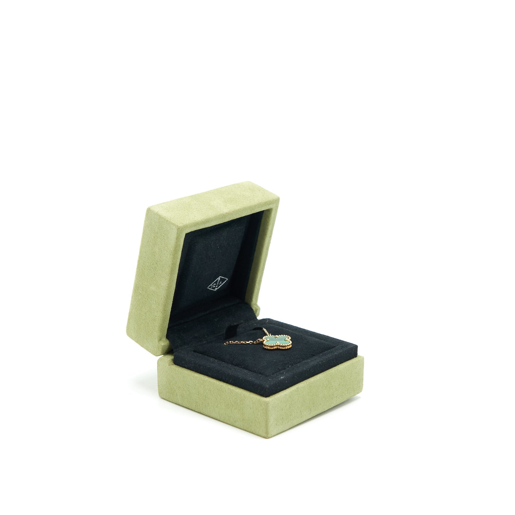 VAN CLEEF & ARPELS VINTAGE ALHAMBRA PENDANT YELLOW GOLD MALACHITE