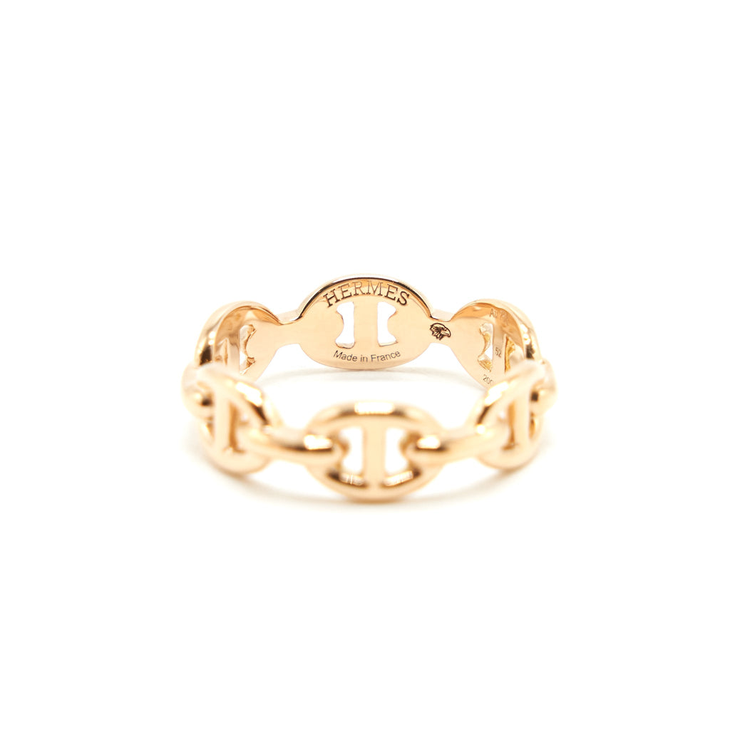 HERMES CHAINE D'ANCRE ENCHAINEE RING SMALL MODE ROSE GOLD