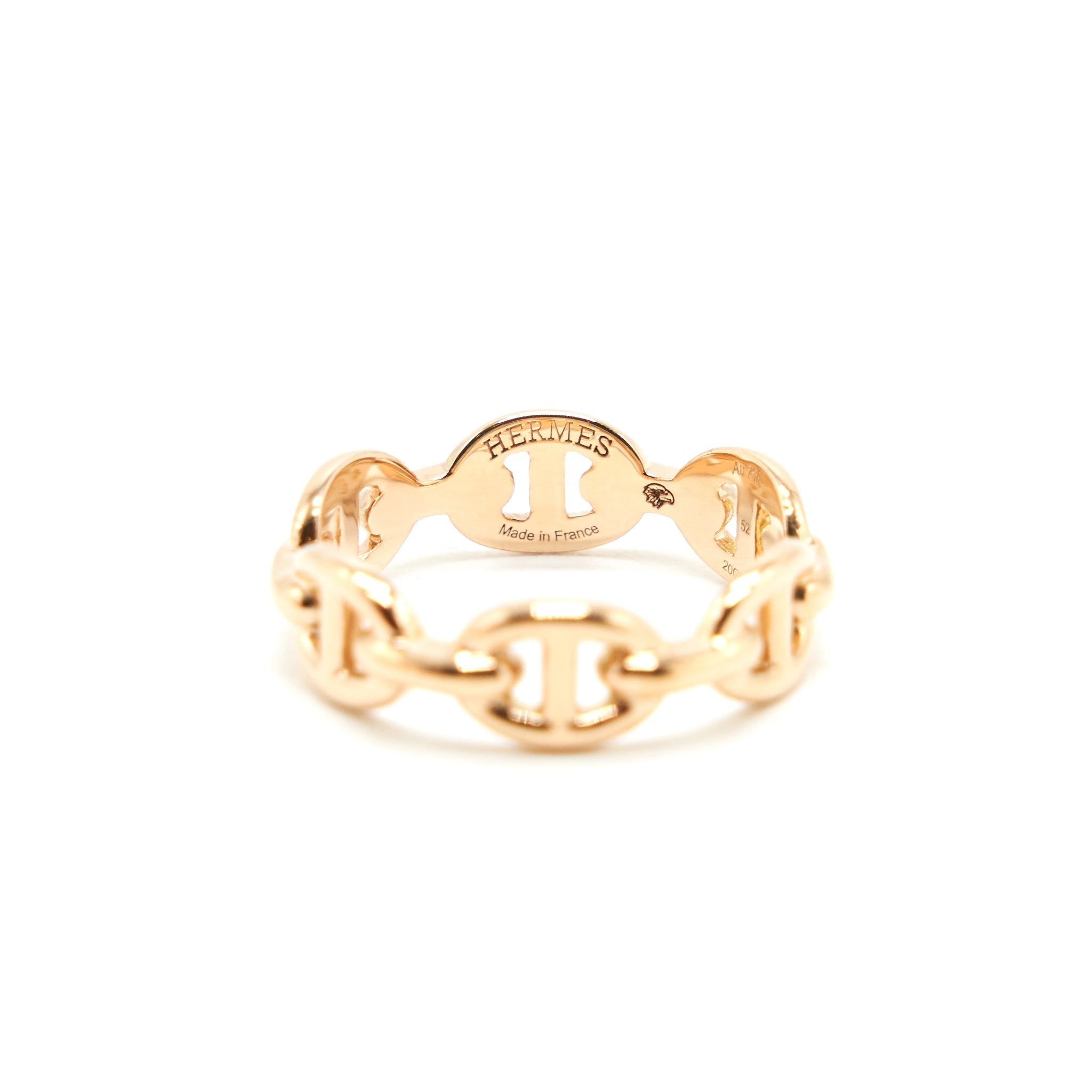 HERMES CHAINE D'ANCRE ENCHAINEE RING SMALL MODE ROSE GOLD