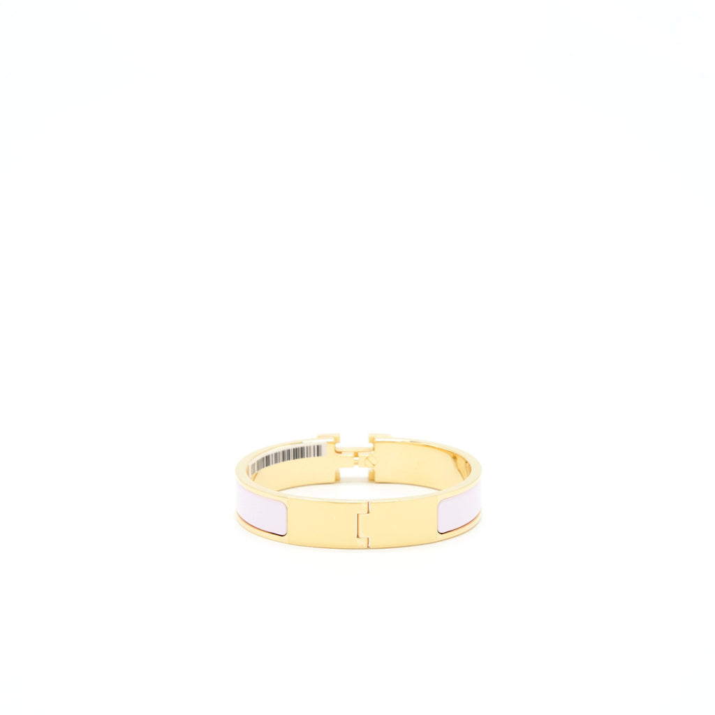 HERMES CLIC H BRACELET ROSE DRAGEE GHW
