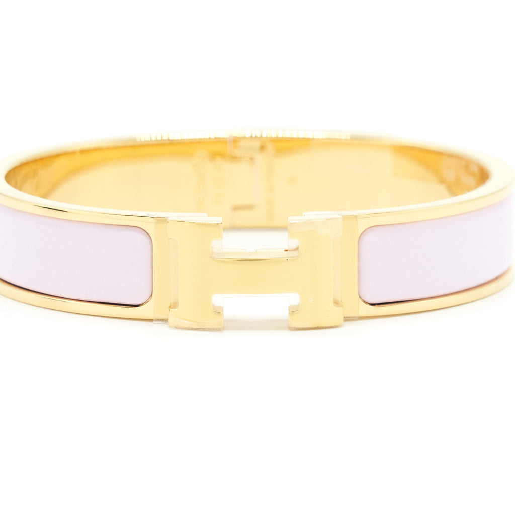 HERMES CLIC H BRACELET ROSE DRAGEE GHW