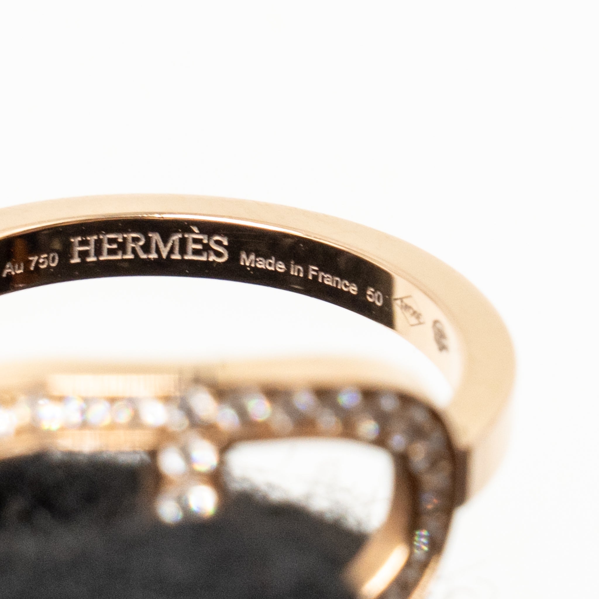 HERMES CHAINE D’ANCRE CONTOUR RING ROSE GOLD WITH DIAMONDS