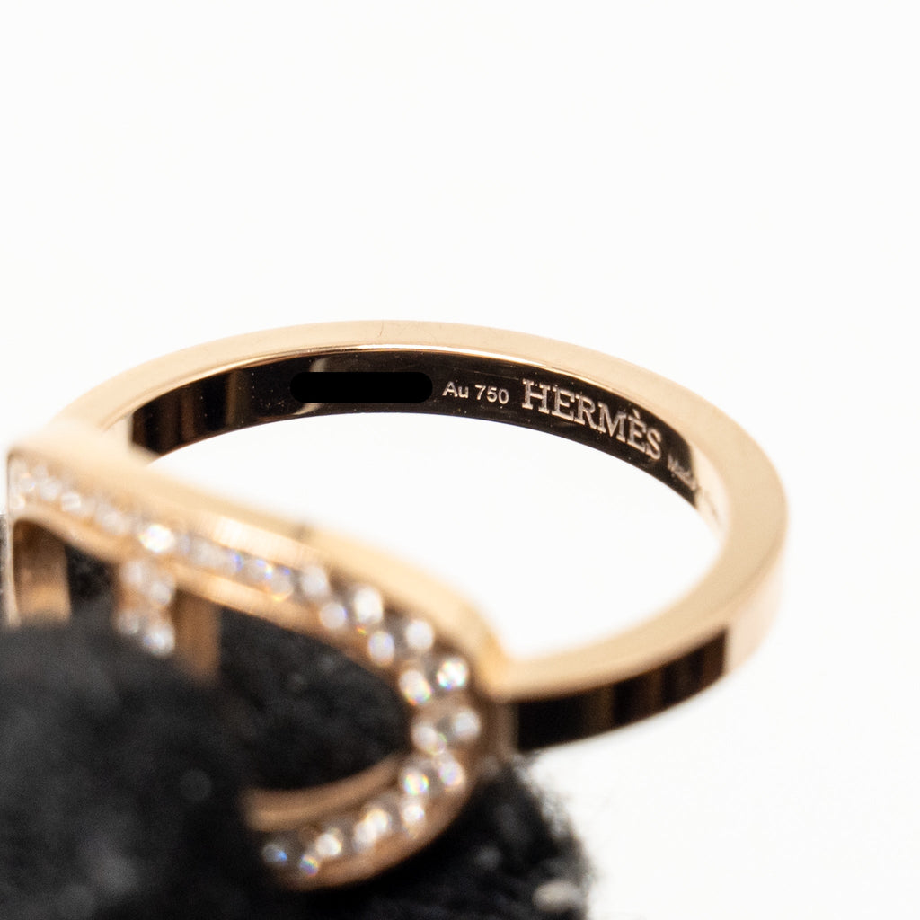 HERMES CHAINE D’ANCRE CONTOUR RING ROSE GOLD WITH DIAMONDS