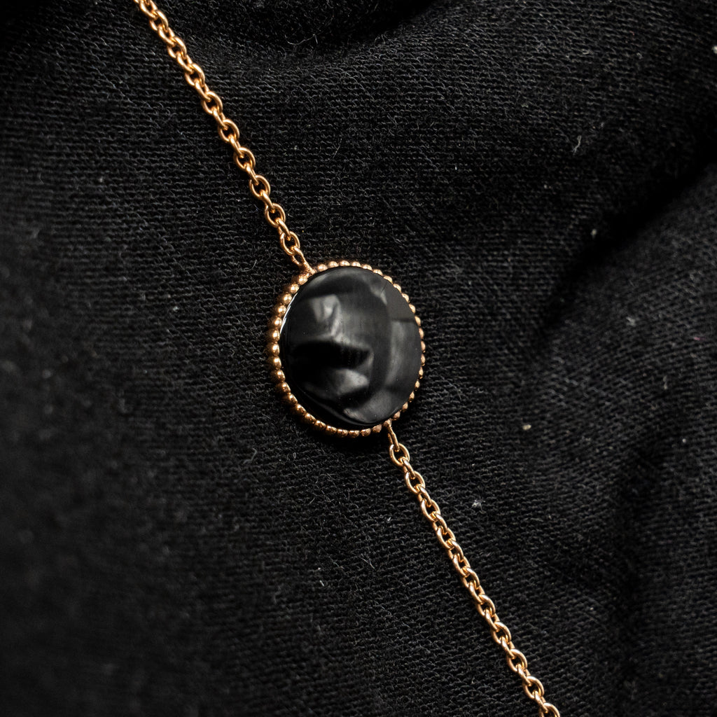DIOR ROSE DES VENTS BRACELET ONYX ROSE GOLD WITH DIAMOND