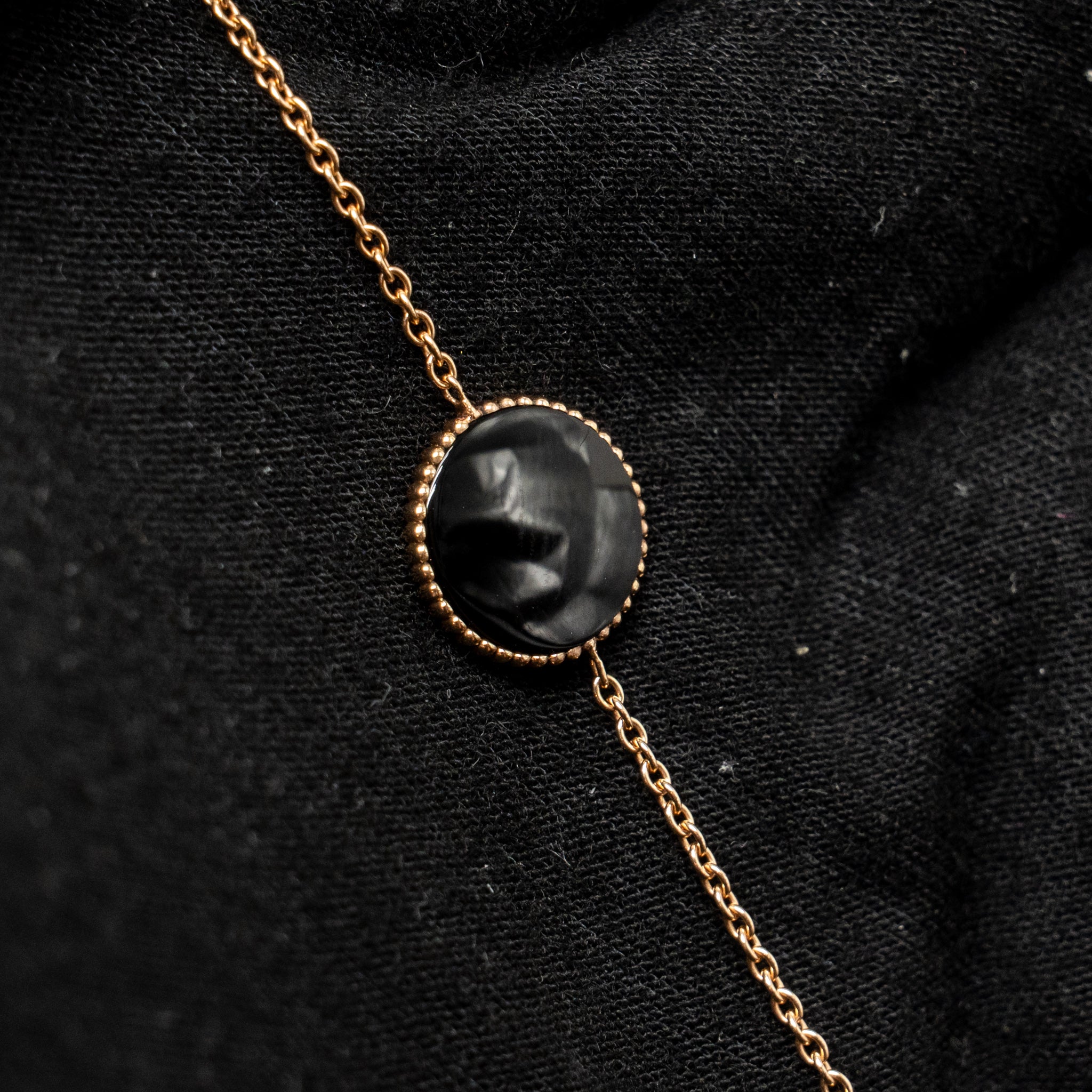 DIOR ROSE DES VENTS BRACELET ONYX ROSE GOLD WITH DIAMOND
