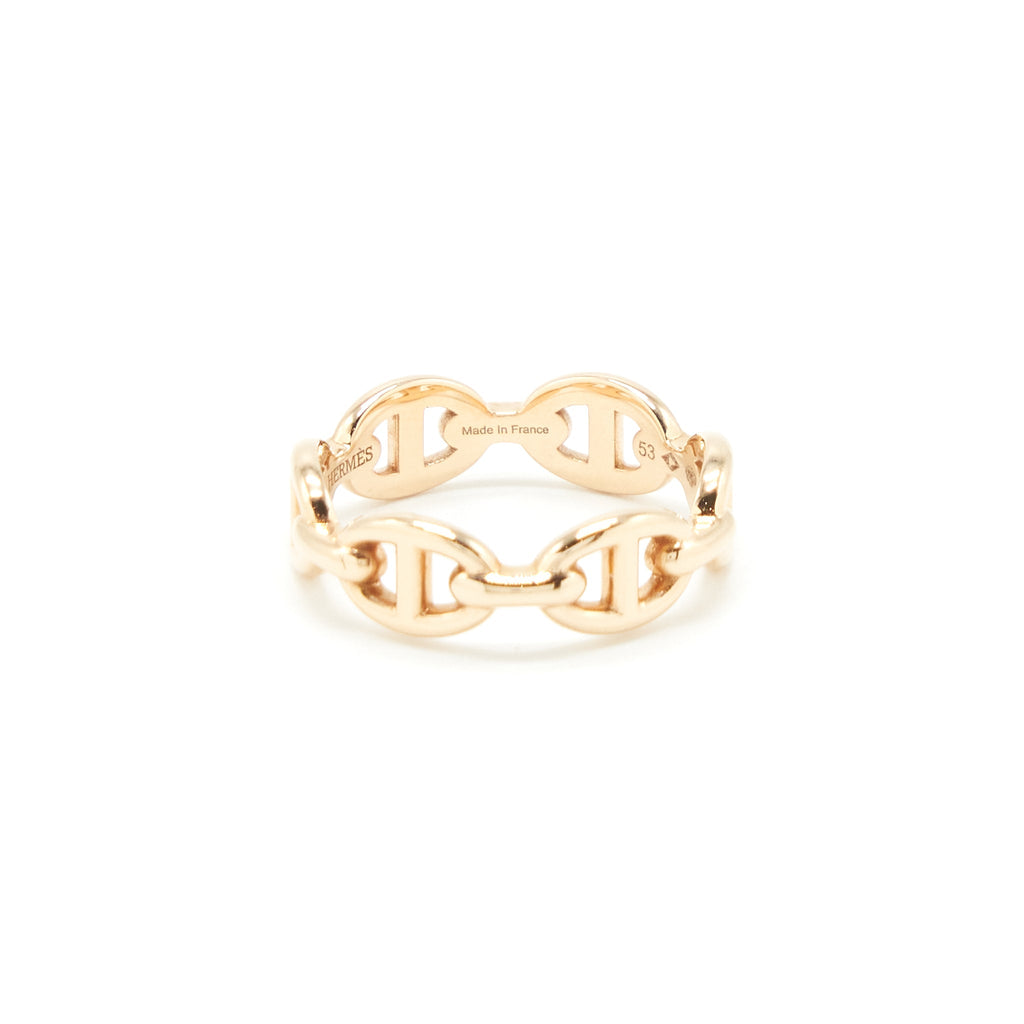 HERMES SIZER 53 CHAINE D’ANCRE ENCHAINEE RING ROSE GOLD