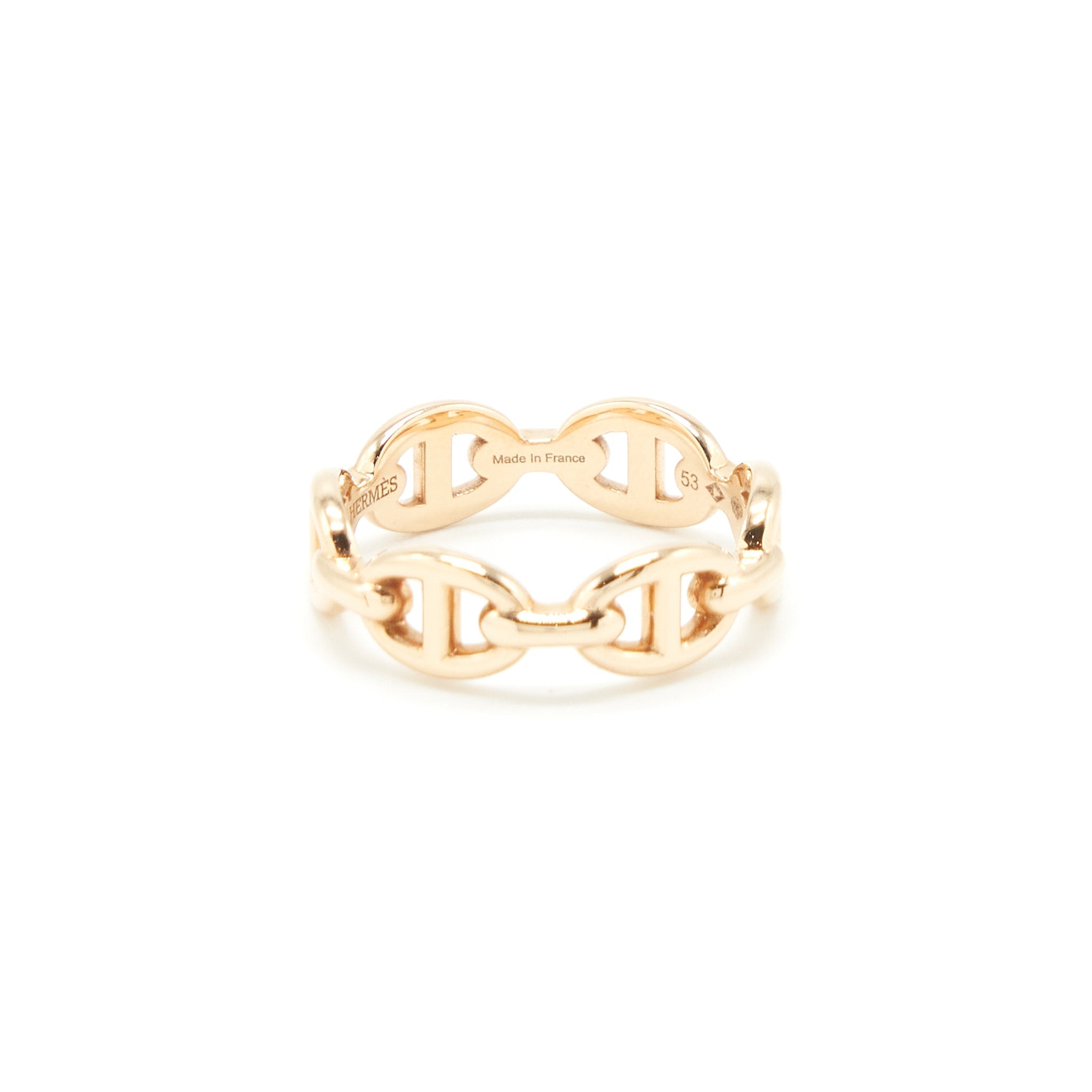 HERMES SIZER 53 CHAINE D’ANCRE ENCHAINEE RING ROSE GOLD