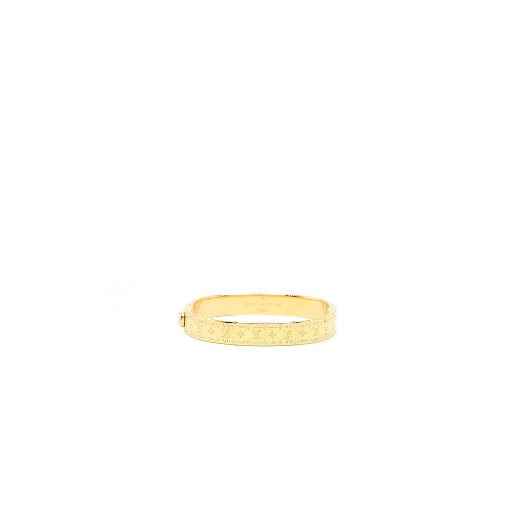 LOUIS VUITTON NANOGRAM STRASS BRACELET CRYSTAL GOLD TONE
