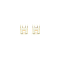 HERMES POP H EARRINGS BLANC GHW