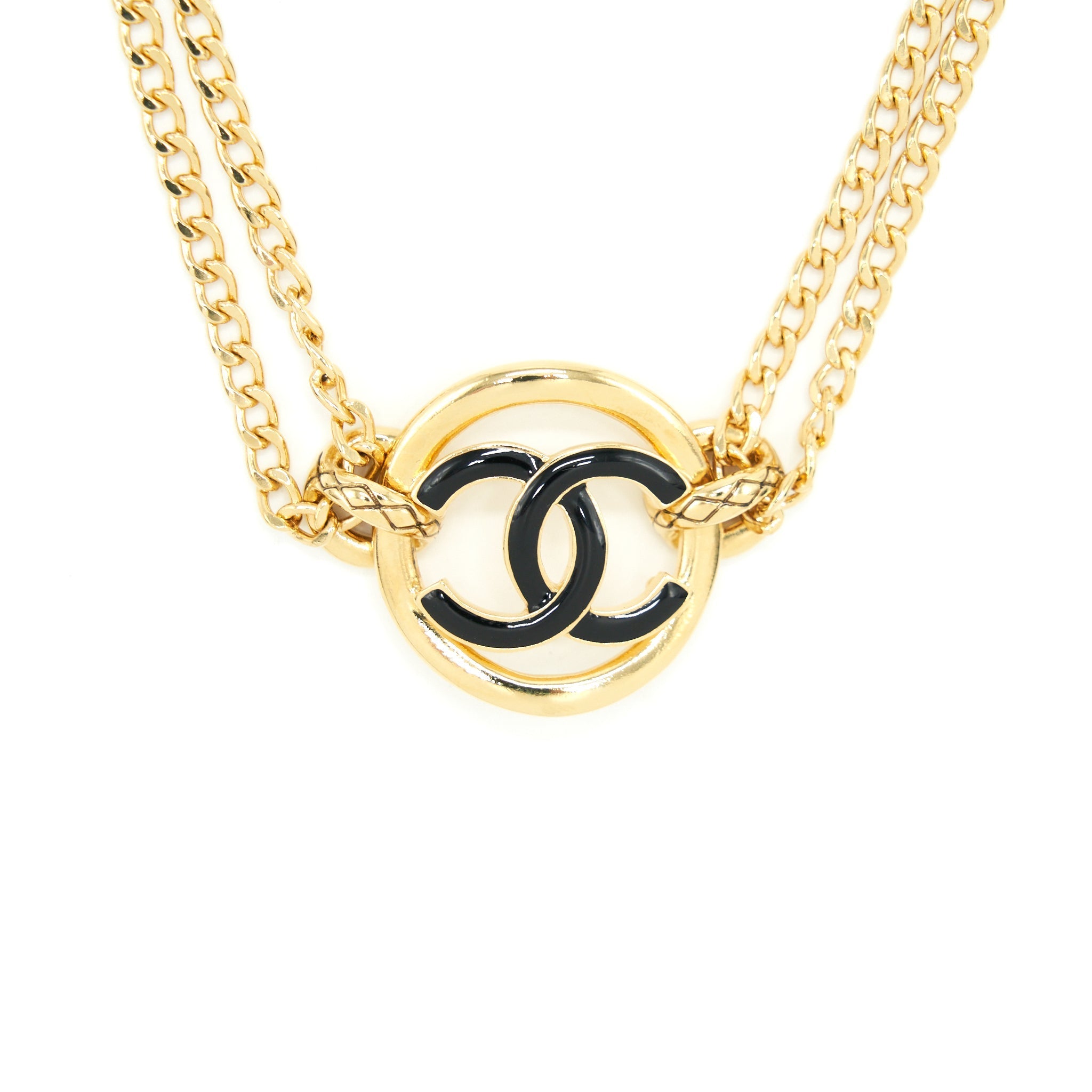 CHANEL CC ROUND CHOKER BLACK / GOLD