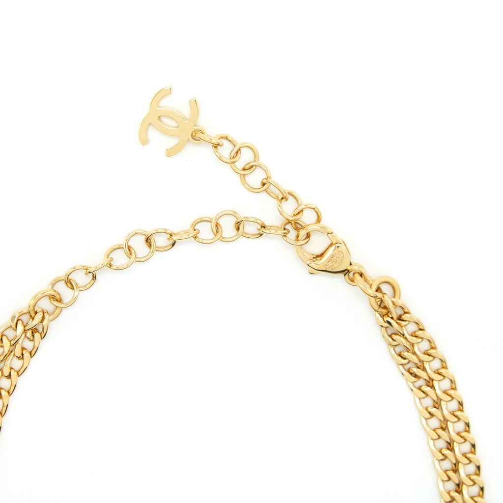 CHANEL CC ROUND CHOKER BLACK / GOLD