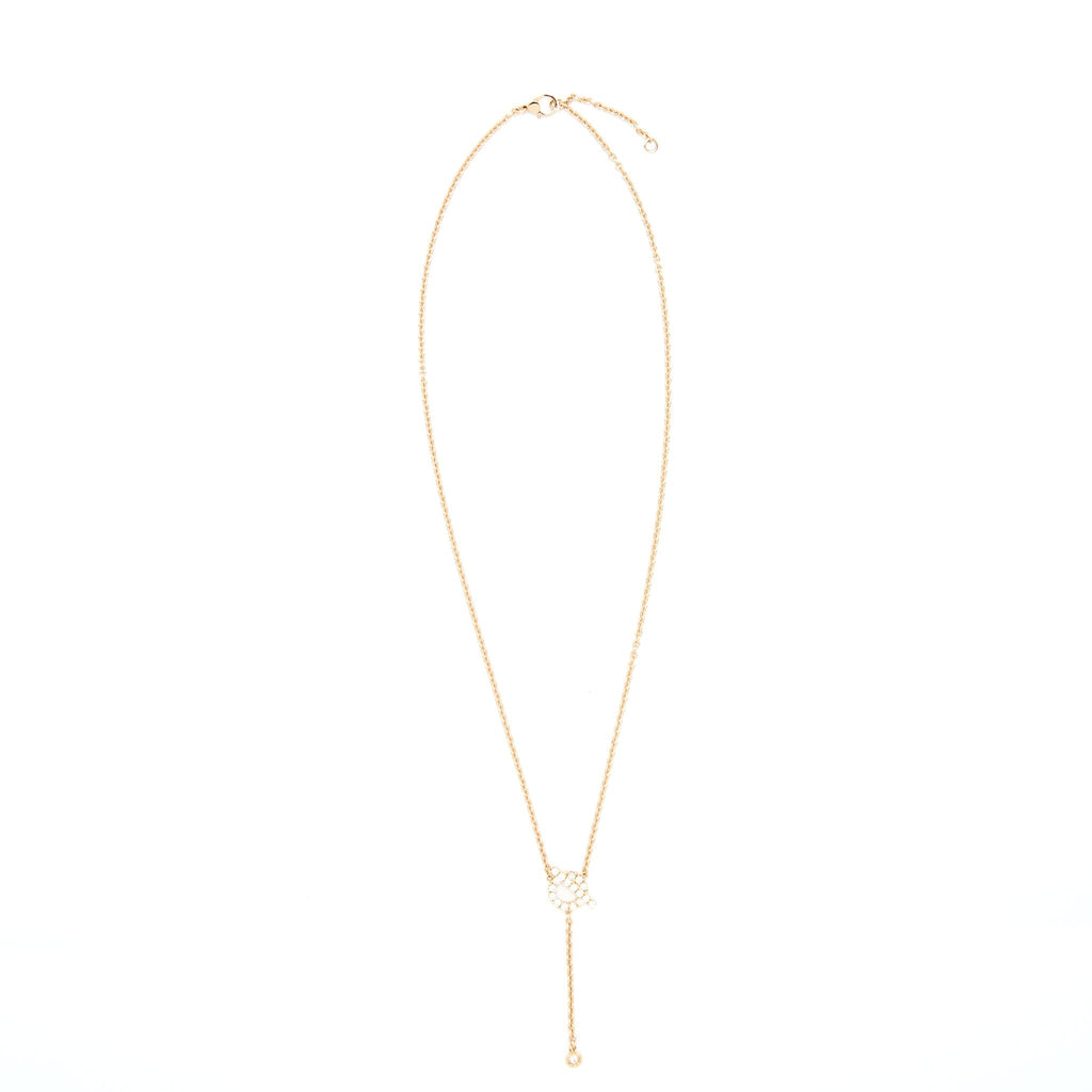 HERMES FINESSE LARIAT NECKLACE ROSE GOLD WITH DIAMONDS